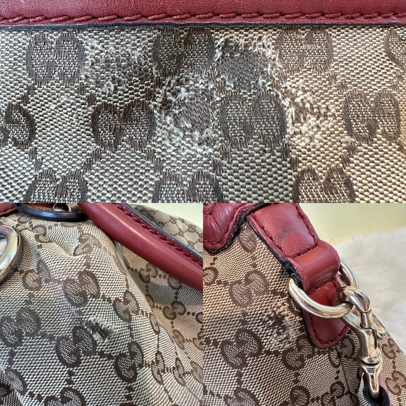 💯Authentic Gucci Canvas Brown and Red Women's Bag🍀 - Picture 11 of 15